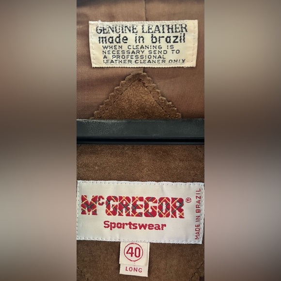 Vintage mcgregor leather coat Mens Sz 40 long - Picture 9 of 10